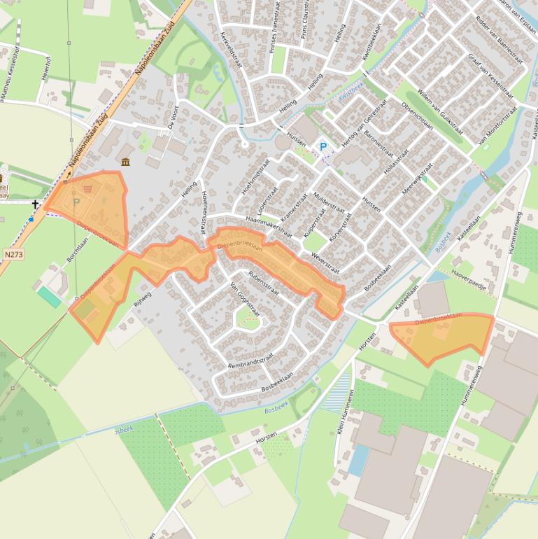 Kaart van postcodegebied 5991PT.