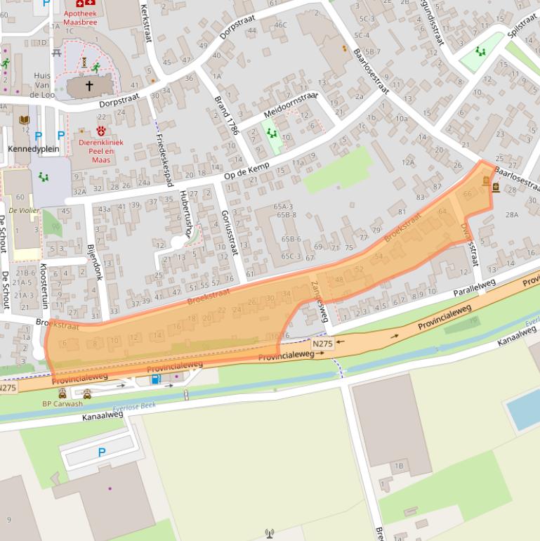 Kaart van postcodegebied 5993BC.