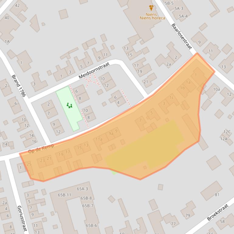 Kaart van postcodegebied 5993BK.