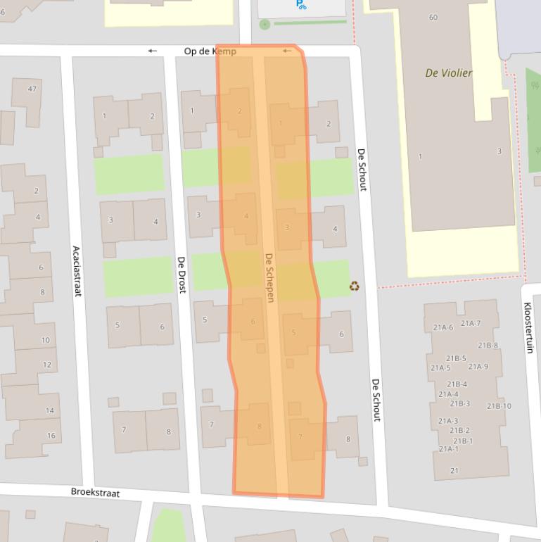 Kaart van postcodegebied 5993BX.