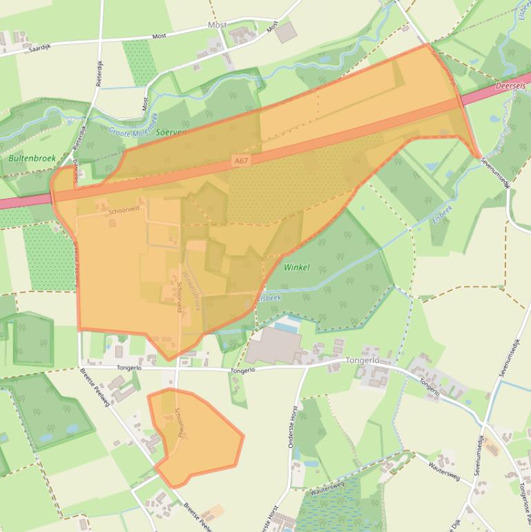 Kaart van postcodegebied 5993NB.
