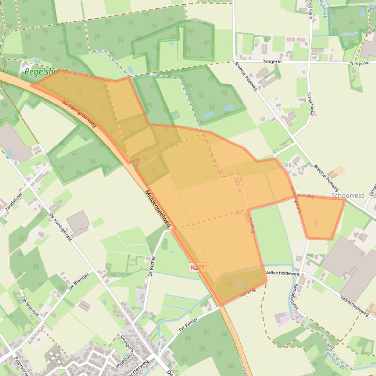 Kaart van postcodegebied 5993ND.
