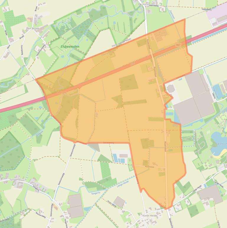 Kaart van postcodegebied 5993PA.