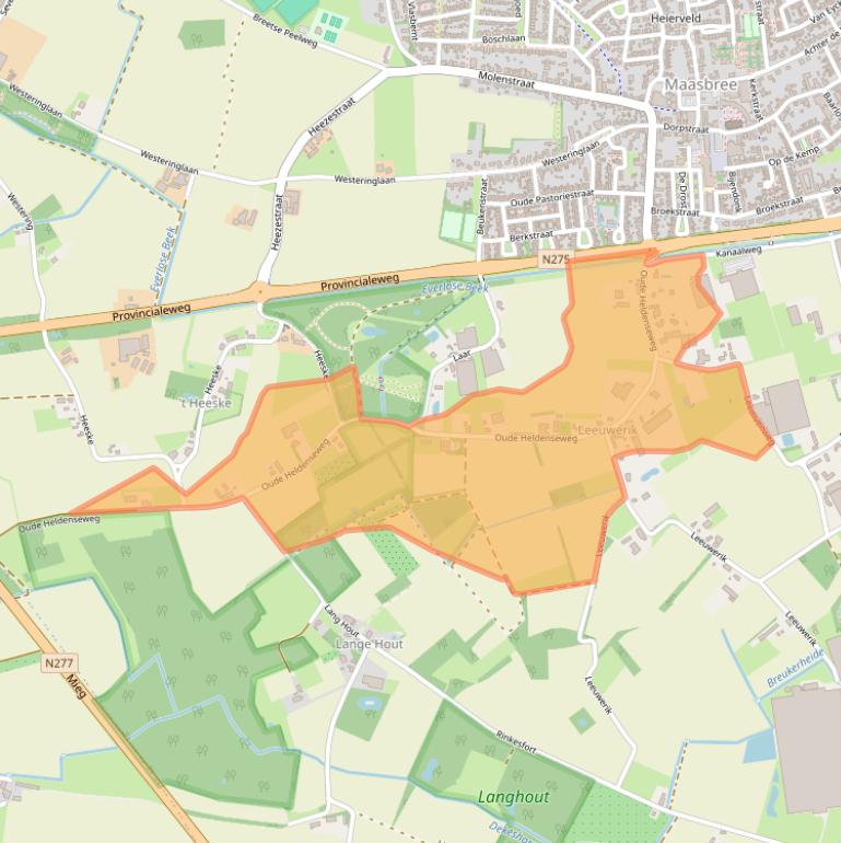Kaart van postcodegebied 5993RA.