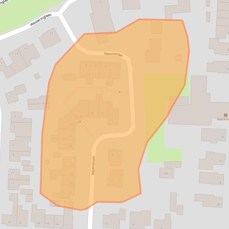 Kaart van postcodegebied 5993XS.