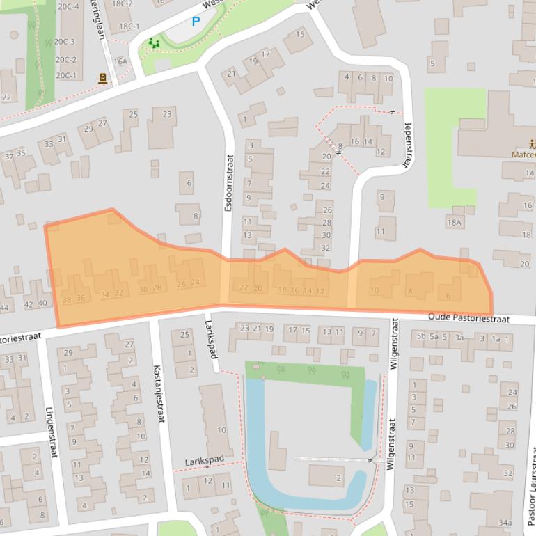 Kaart van postcodegebied 5993XX.