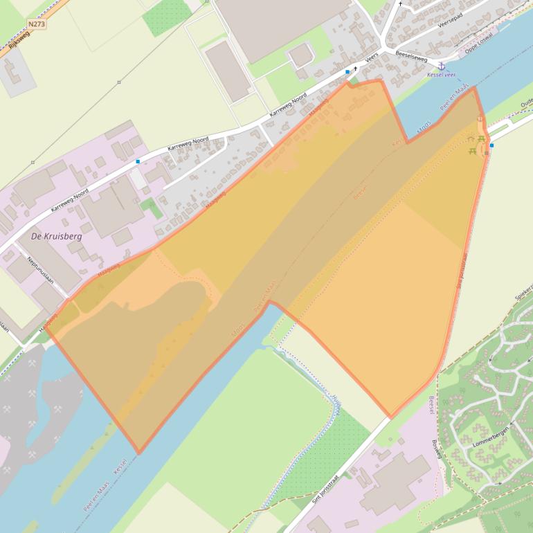 Kaart van postcodegebied 5995AA.