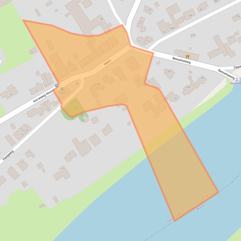 Kaart van postcodegebied 5995AC.