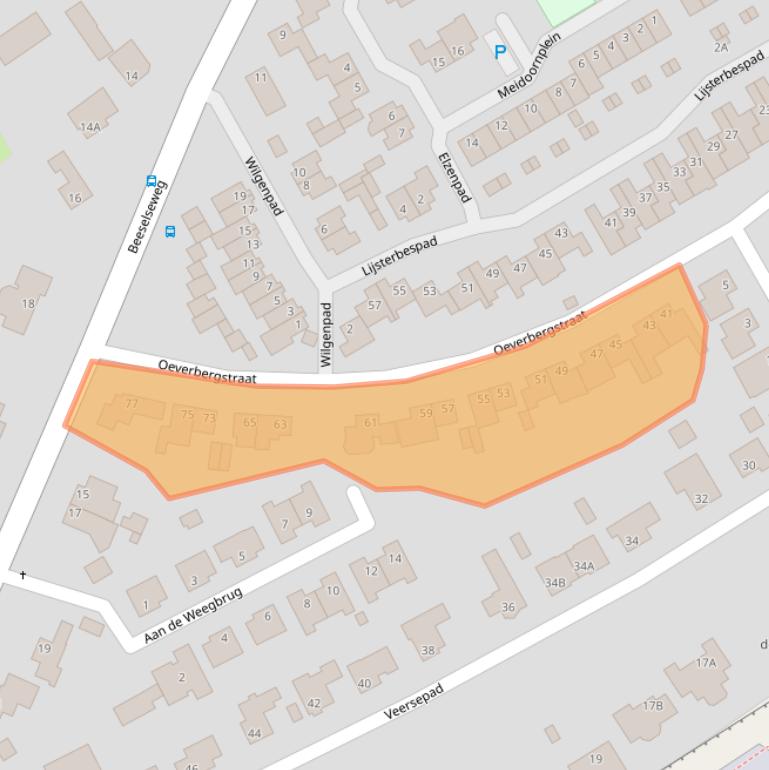 Kaart van postcodegebied 5995AJ.