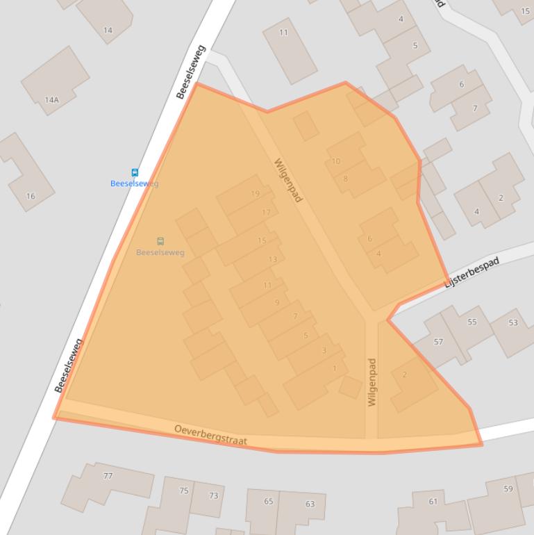 Kaart van postcodegebied 5995AK.