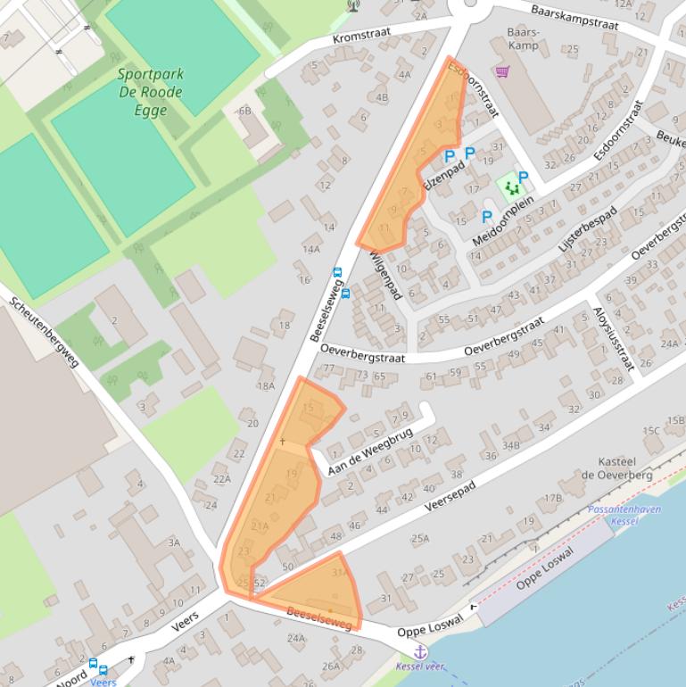 Kaart van postcodegebied 5995AP.