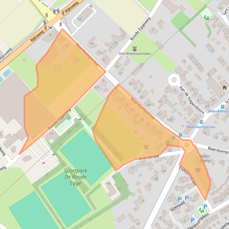 Kaart van postcodegebied 5995AT.