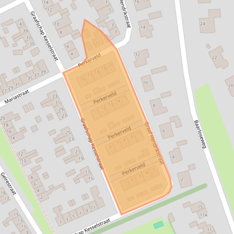 Kaart van postcodegebied 5995BP.
