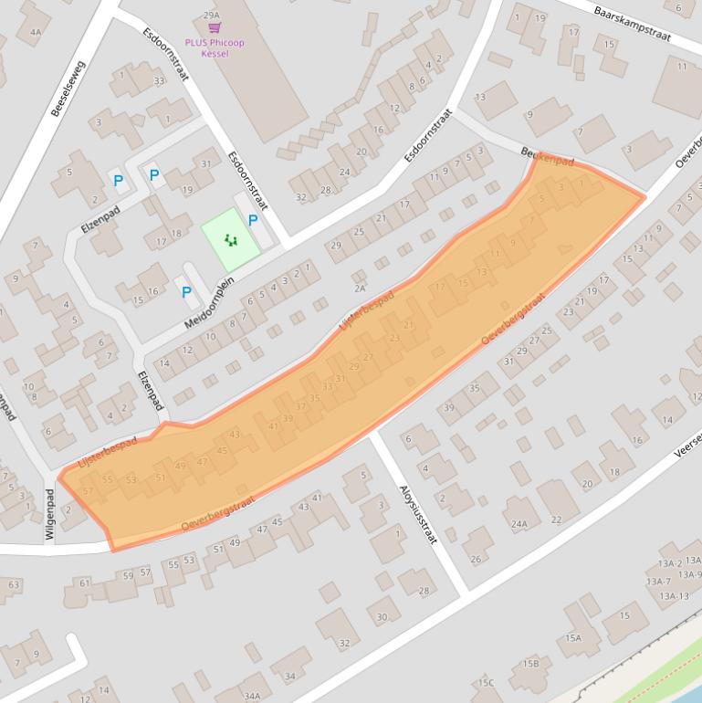 Kaart van postcodegebied 5995BV.