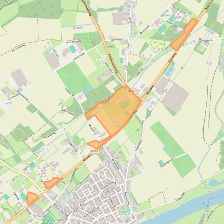 Kaart van postcodegebied 5995NT.