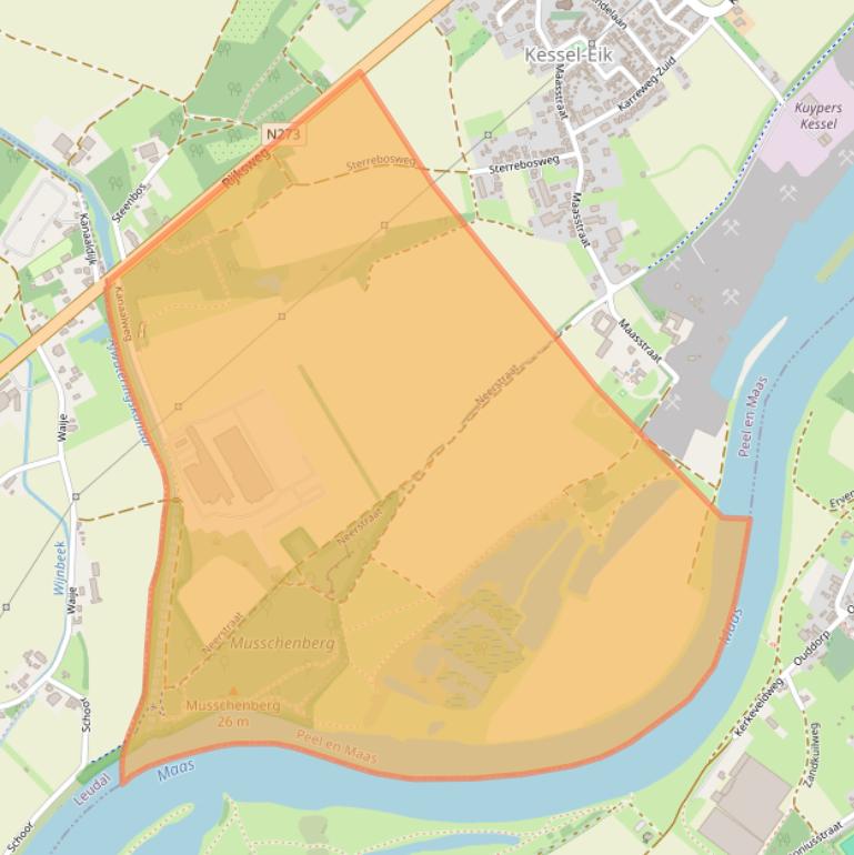 Kaart van postcodegebied 5995NX.