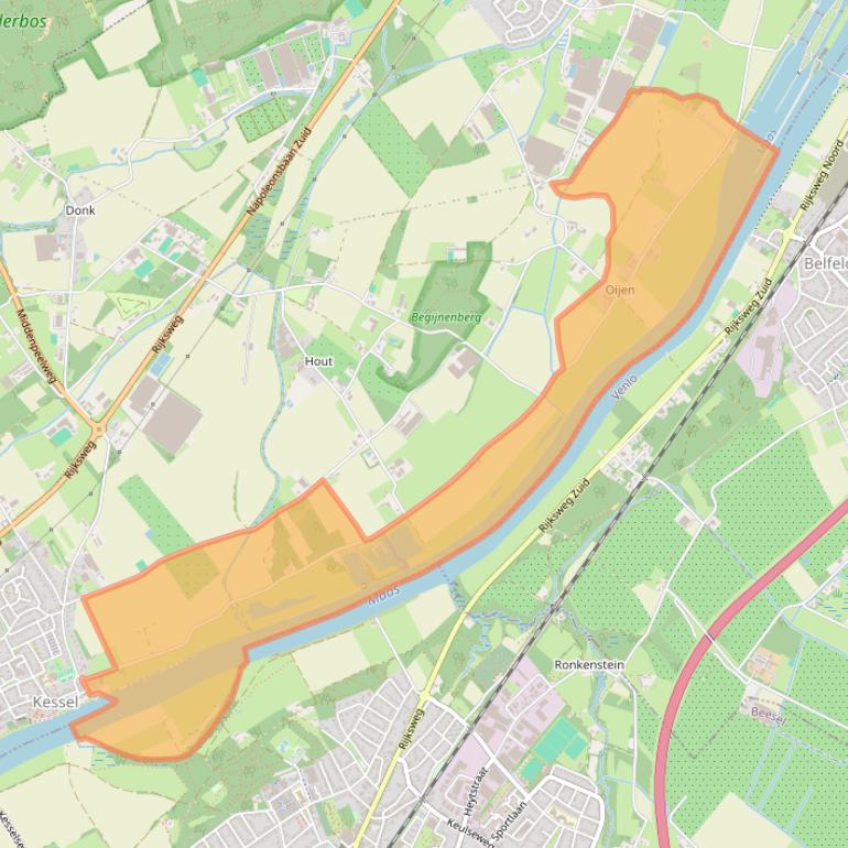 Kaart van postcodegebied 5995PS.