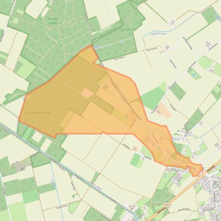 Kaart van postcodegebied 5995SC.