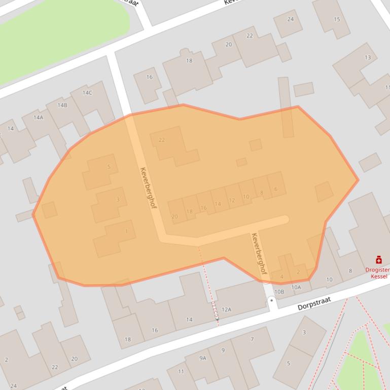 Kaart van postcodegebied 5995XA.