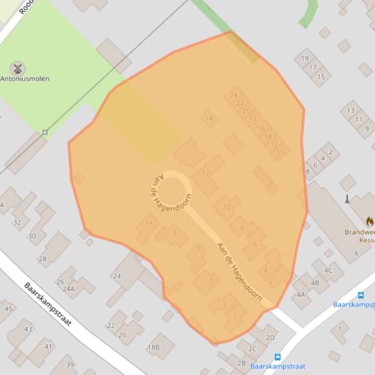 Kaart van postcodegebied 5995XC.