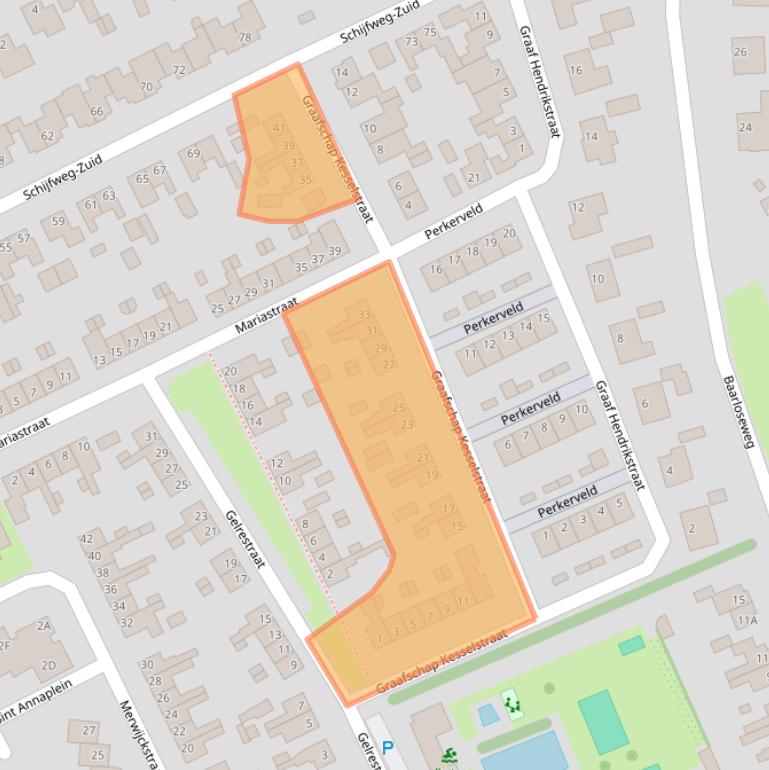 Kaart van postcodegebied 5995XE.