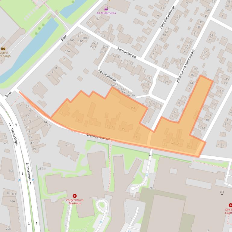 Kaart van postcodegebied 6001AV.