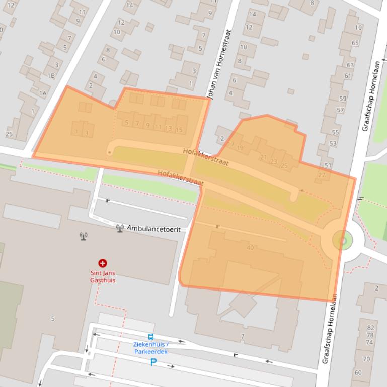 Kaart van postcodegebied 6001AX.