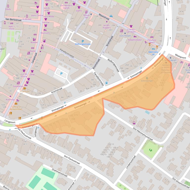 Kaart van postcodegebied 6001BB.