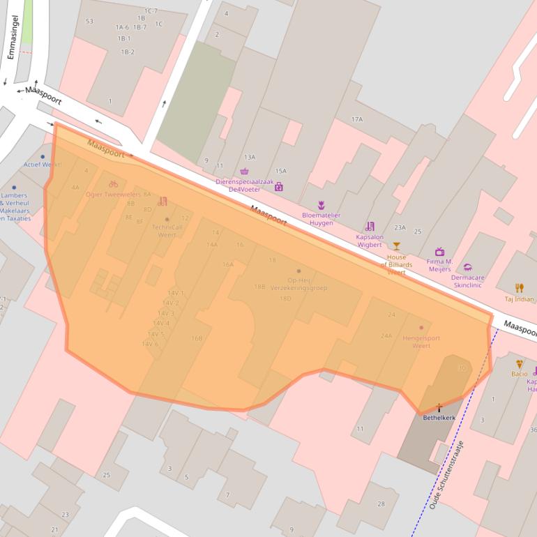 Kaart van postcodegebied 6001BP.