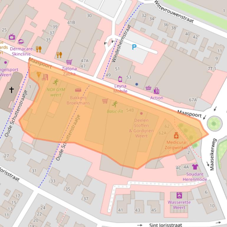 Kaart van postcodegebied 6001BR.