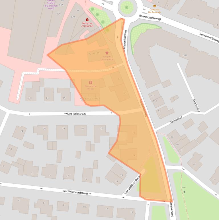 Kaart van postcodegebied 6001BS.