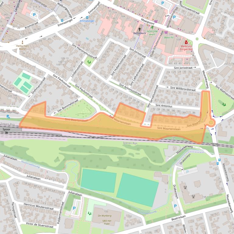 Kaart van postcodegebied 6001CC.