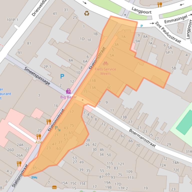 Kaart van postcodegebied 6001CJ.