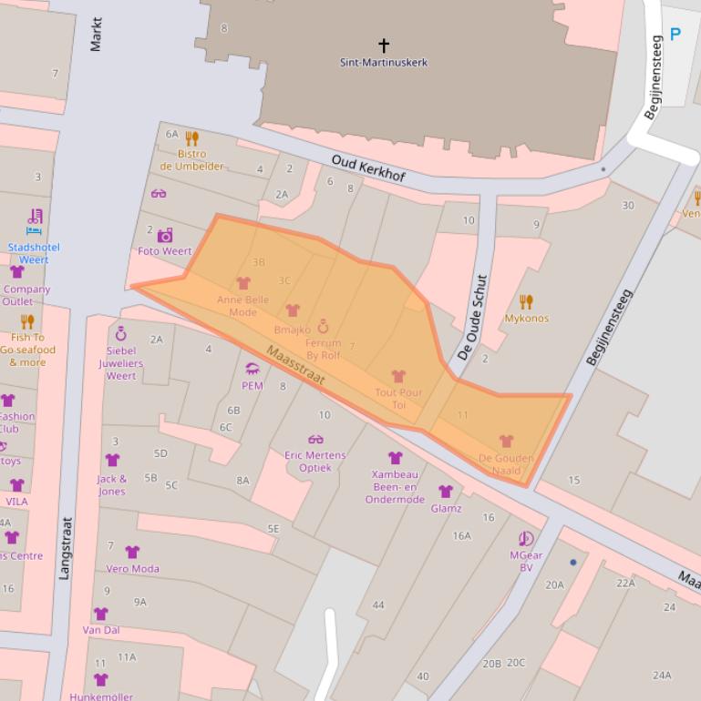 Kaart van postcodegebied 6001EA.