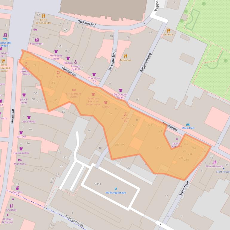 Kaart van postcodegebied 6001EC.