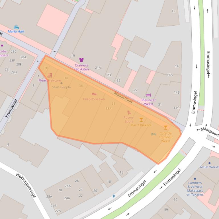 Kaart van postcodegebied 6001ED.