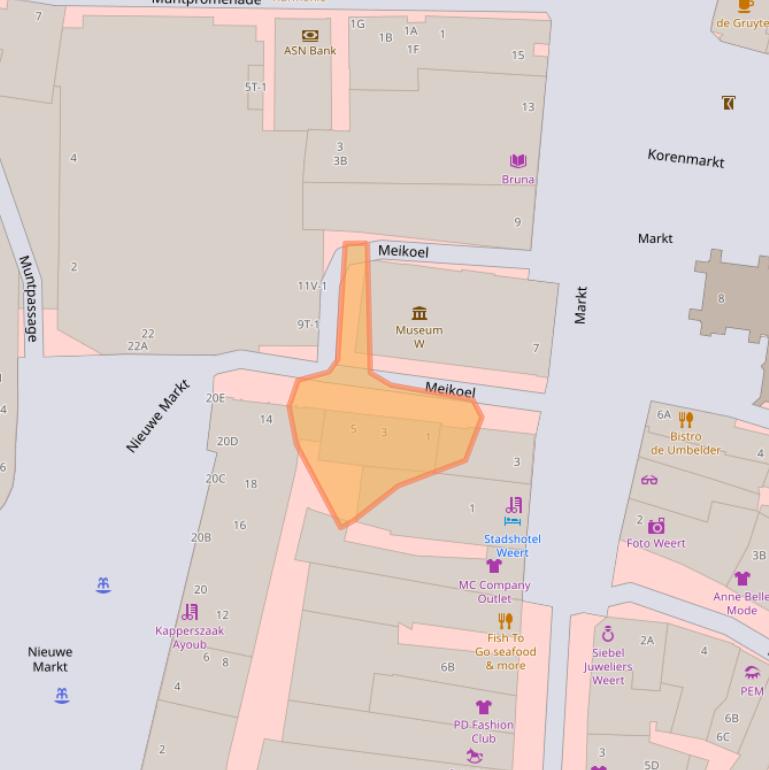 Kaart van postcodegebied 6001EE.