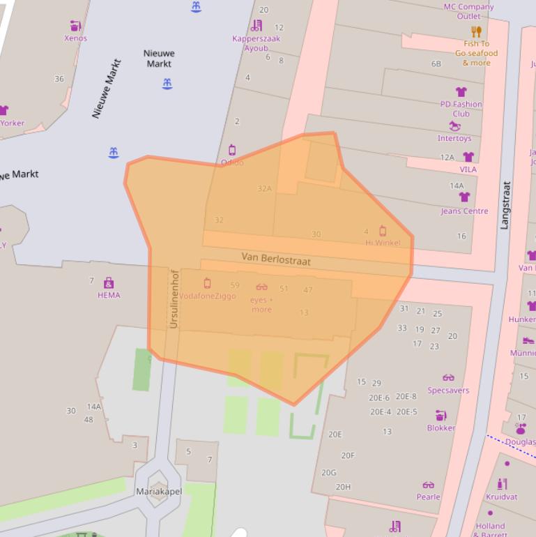 Kaart van postcodegebied 6001EG.