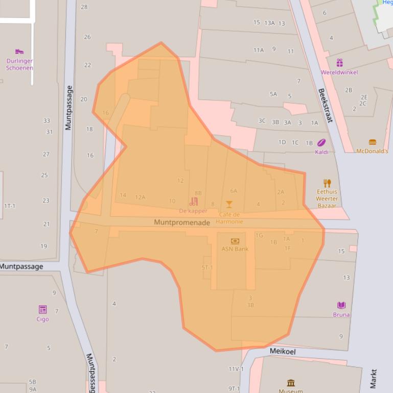 Kaart van postcodegebied 6001EH.