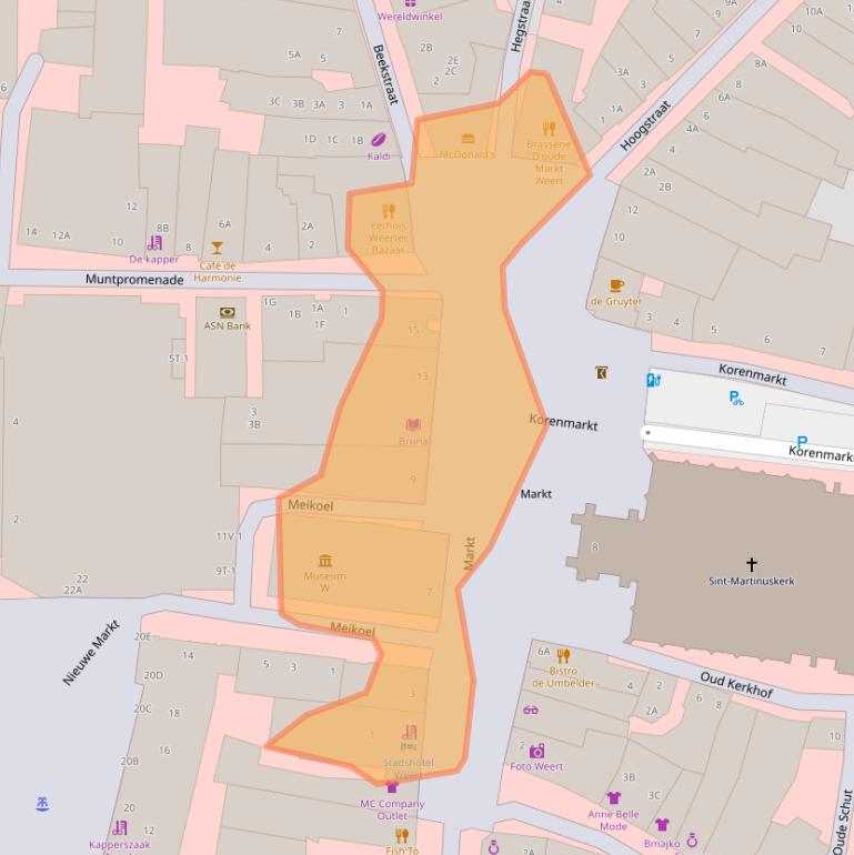 Kaart van postcodegebied 6001EJ.