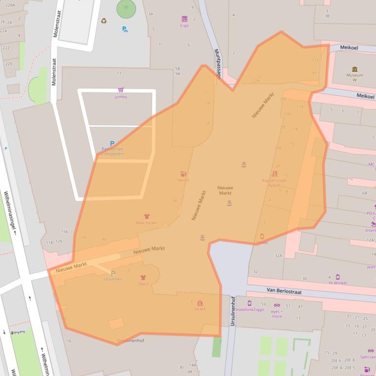 Kaart van postcodegebied 6001EL.