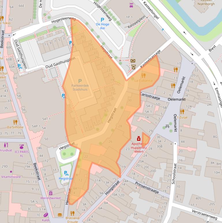 Kaart van postcodegebied 6001EW.