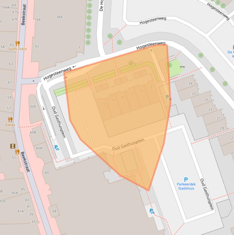 Kaart van postcodegebied 6001EX.