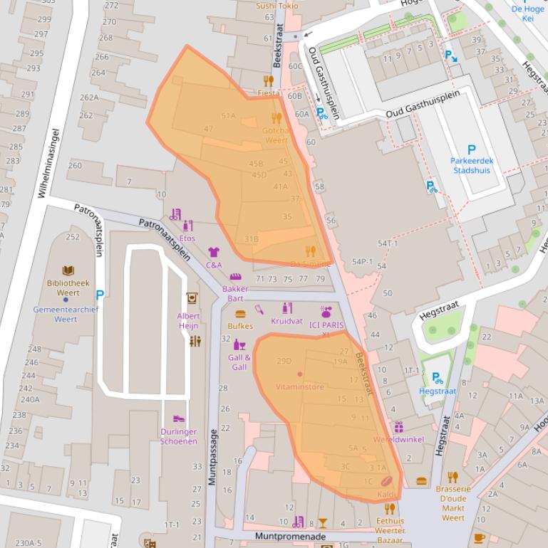 Kaart van postcodegebied 6001GG.