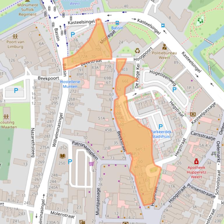 Kaart van postcodegebied 6001GJ.