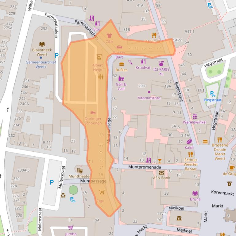 Kaart van postcodegebied 6001GL.