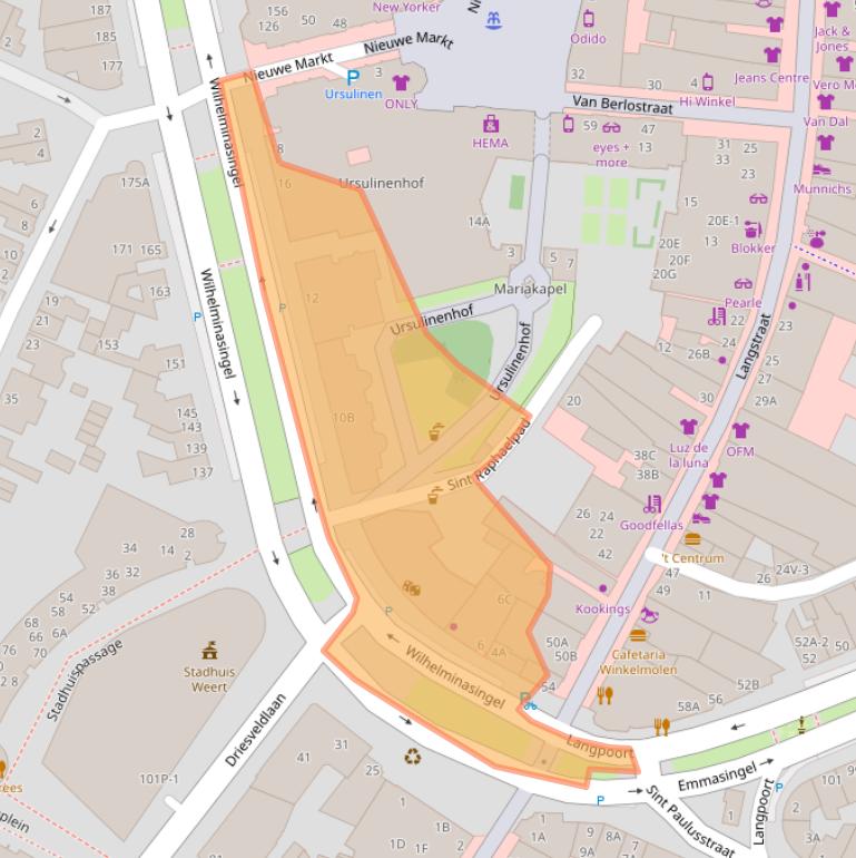 Kaart van postcodegebied 6001GT.