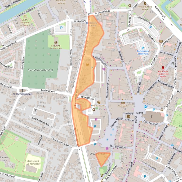 Kaart van postcodegebied 6001GV.