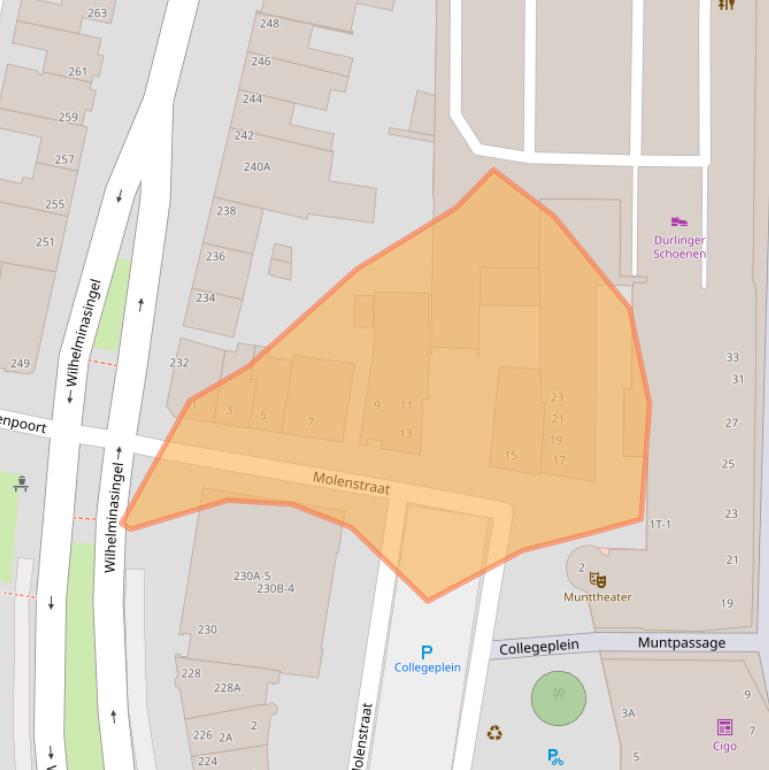 Kaart van postcodegebied 6001GW.