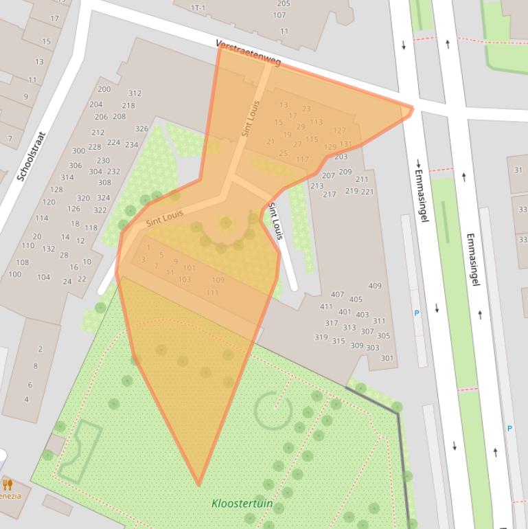 Kaart van postcodegebied 6001JJ.